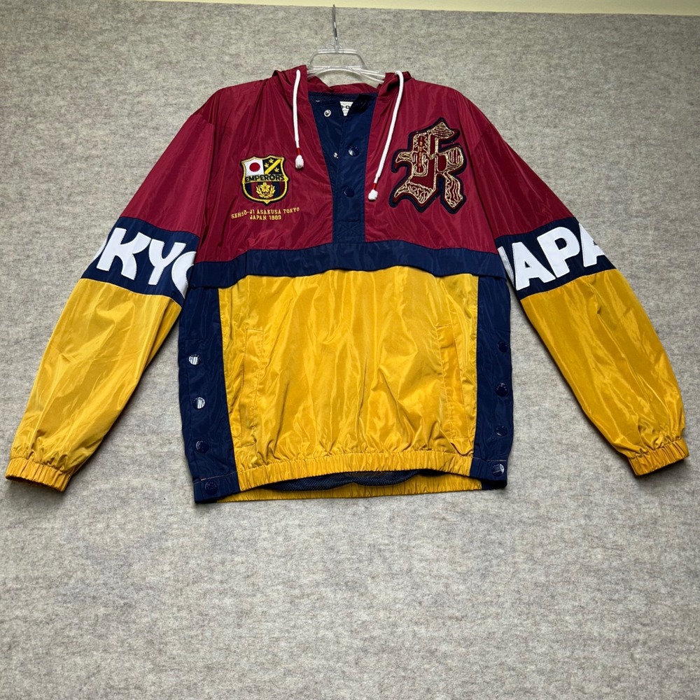 Iro-Ochi Emperors Tokyo Japan Windbreaker Pullover Jacket Color‎ Block Size M